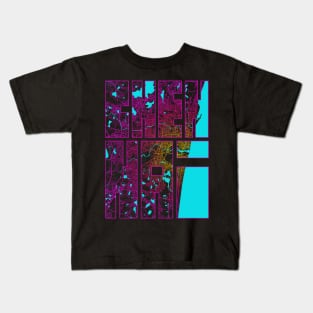 Chennai, India City Map Typography - Neon Kids T-Shirt